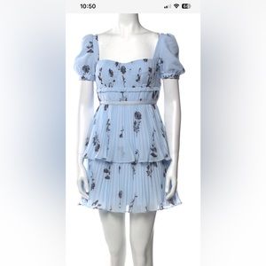 Self Portrait floral tiered mini dress